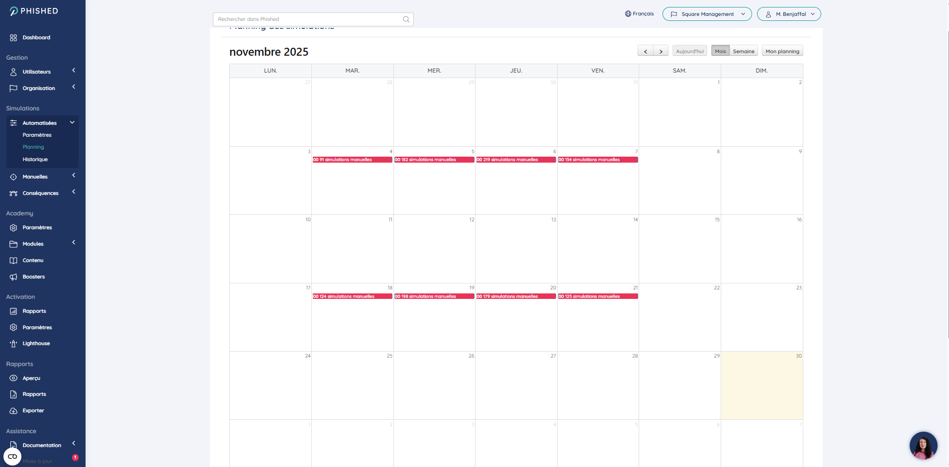 Calendrier de la campagne