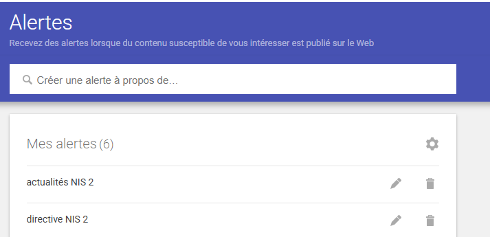 Configuration Google Alerts pour la veille juridique